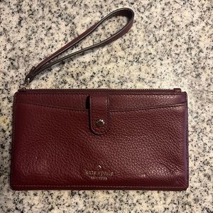 Maroon Kate Spade wristlet